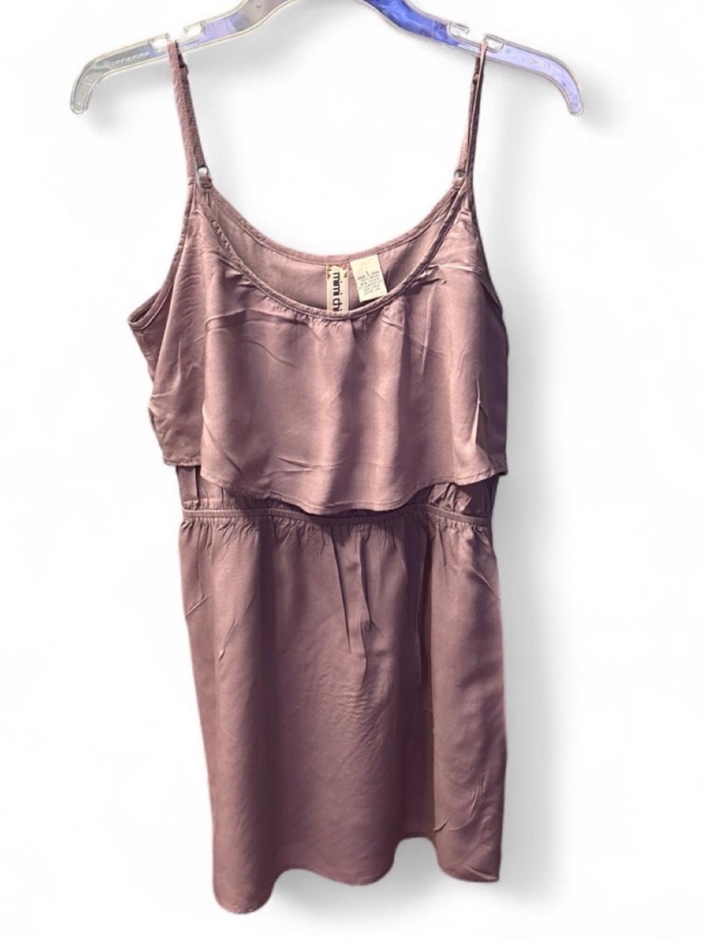 Mimi Chica Layered Satin Slip Dress in Lavender